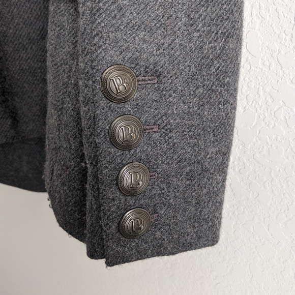 Pierre Balmain Grey Double Breasted Twill Coat 38 - Picture 11 of 14